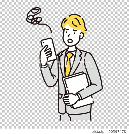 人物イラスト　線画 90597478