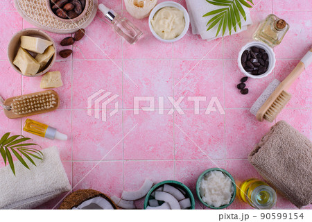 Natural butter from cocoa, jojoba and coconut Natural butter from cocoa, jojoba and coconut 90599154