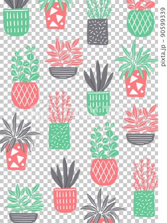 觀葉植物的插圖模式 90599339