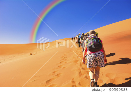ナミブ砂漠の観光客 ナミブ砂漠の観光客 90599383