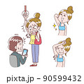 夏のワキの悩みセットイラスト 90599432