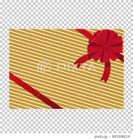 クリスマスプレゼントのイラスト素材 ブラウンの包装紙に赤いリボン クリスマスプレゼントのイラスト素材 ブラウンの包装紙に赤いリボン 90599624