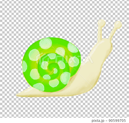 Polka dot snail on green 90599705