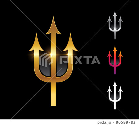 Golden Trident Vector Sign 90599783