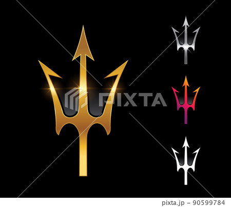 Golden Trident Vector Sign 90599784