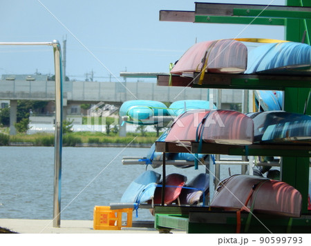 木場潟カヌー競技場に保管しているボート|石川県小松市 木場潟カヌー競技場に保管しているボート|石川県小松市 90599793