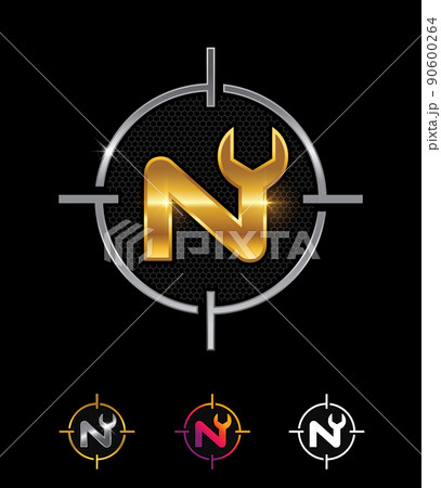 Golden Mechanic Monogram Logo letter N 90600264