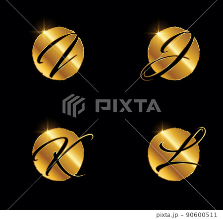Golden Letter IJKL Monogram Initial Sign 90600511
