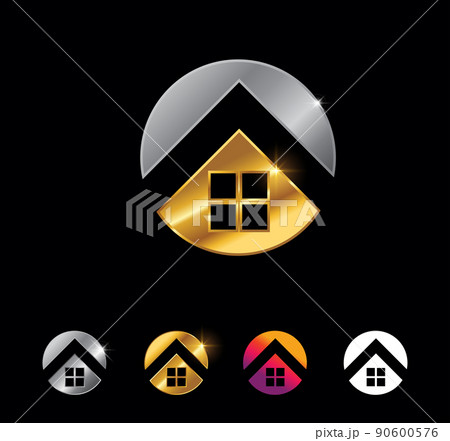 Golden Circle Home Vector Sign 90600576