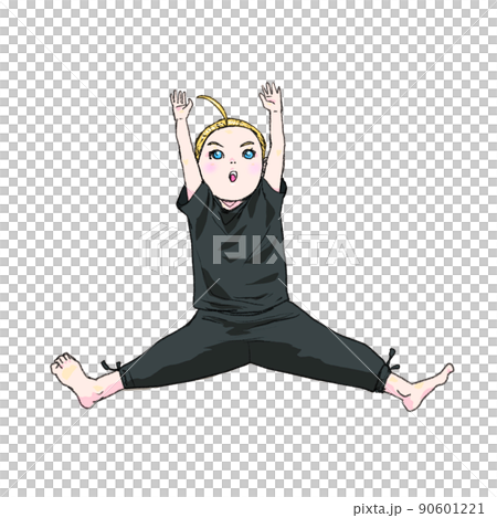 Energetic and cute ninja-style fairy, girl Energetic and cute ninja-style fairy, girl 90601221