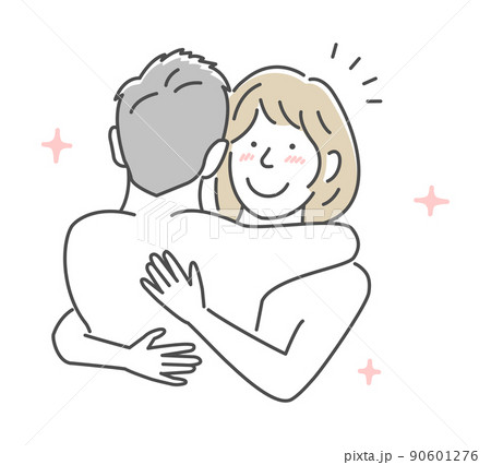 裸で抱き合う男女 上半身 (SEX ・セックス・性行為) / 気づく・思いつく 裸で抱き合う男女 上半身 (SEX ・セックス・性行為) / 気づく・思いつく 90601276