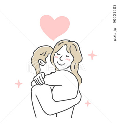 裸で抱き合う男女 上半身 (SEX ・セックス・性行為) / 喜び・幸せ・充足感・愛情 90601285