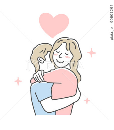 抱き合う若い男女 上半身 ベクターイラスト / 喜び・幸せ・充足感・愛情 抱き合う若い男女 上半身 ベクターイラスト / 喜び・幸せ・充足感・愛情 90601292