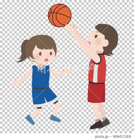 バスケットボールをする少女たち 90601589