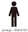 立っている人物の全身シンプルなアイコン/白背景 90602769