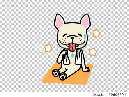 French bulldog cream that seems to be comfortable to sweat in the sauna French bulldog cream that seems to be comfortable to sweat in the sauna 90602894
