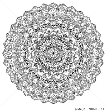 マンダラアート(幾何学模様、ライン、花) 90603841