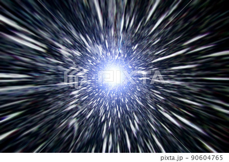 宇宙空間のワープをイメージした背景素材（ワームホール のイメージ） 90604765