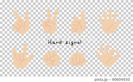 肌色のハンドサイン 90604930