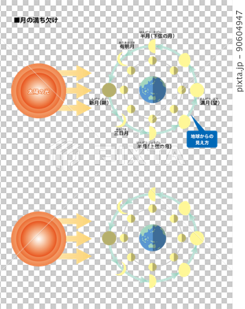理科の教材_月の満ち欠け【図解】 90604947