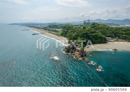 高知県の人気観光地の桂浜の空撮写真 90605569