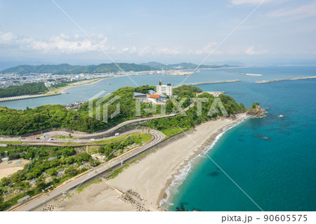 高知県の人気観光地の桂浜の空撮写真 90605575