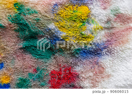 絵具で染まった布巾 90606015