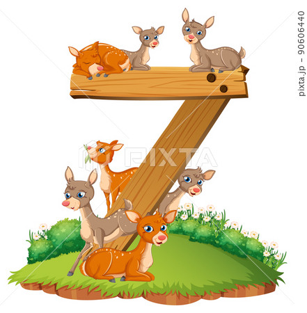 Seven deers attached to number seven 90606440