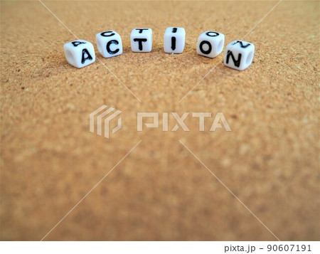 英単語　アクション (ACTION) 　中央アーチ配置（コルク） 90607191