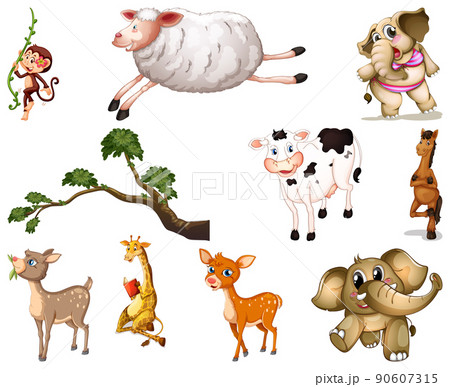 Set of animal cartoon character Set of animal cartoon character 90607315