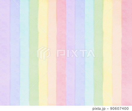 水彩風パステルカラー虹色の背景素材 縦 のイラスト素材