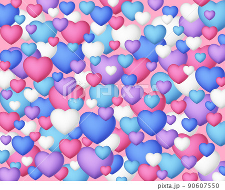 立体的なハートの壁紙のイラスト素材