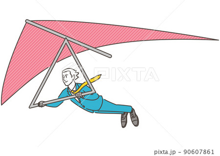 ビジネスの飛躍と男性ビジネスパーソンの成長【ベクターイラスト素材】 90607861