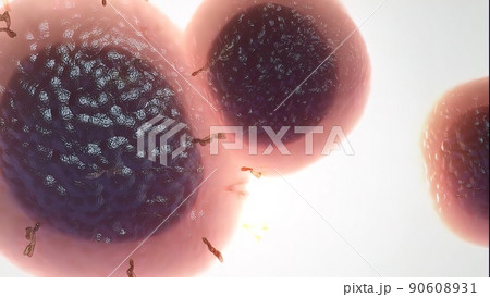 Bacteria cell destruction 3D illustration 90608931