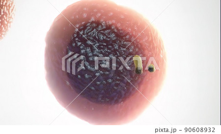 Bacteria cell destruction 3D illustration 90608932