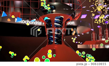 Cell replication making process 3d Cell replication making process 3d 90610655