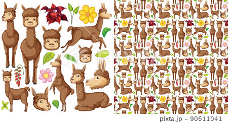 Seamless pattern with cartoon wild animals Seamless pattern with cartoon wild animals 90611041