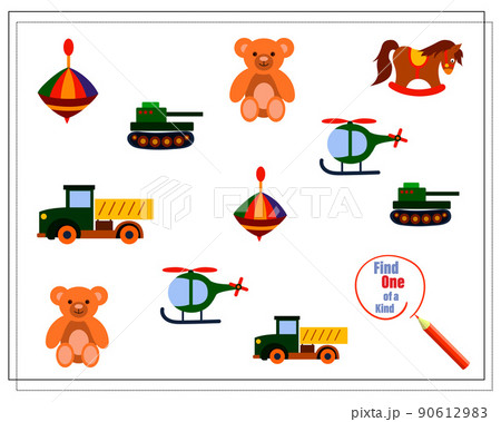A children's logic game, find the one of a kind. children's toys 90612983