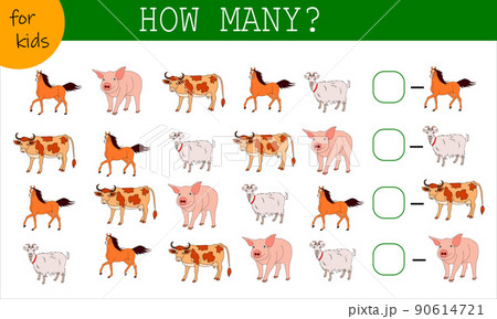 math game for kids to count the animals 90614721