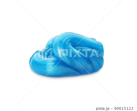 Blue slime isolated on white. Antistress toy 90615122