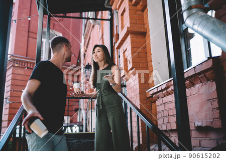 Unhappy hipster guys discussing divorce details and disagreement while breaking up Unhappy hipster guys discussing divorce details and disagreement while breaking up 90615202