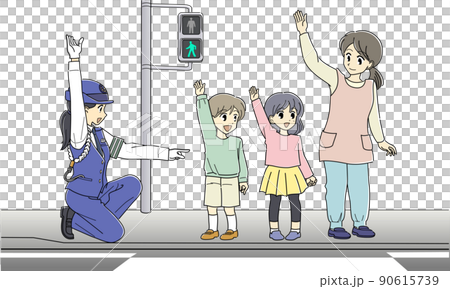 交通教室の横断指導 90615739