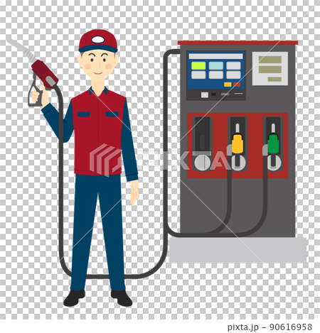 Coloring book gas station worker theme 1 - Stock Illustration [40584765] -  PIXTA