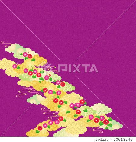 背景素材-和柄朝顔2022-10-3 90618246