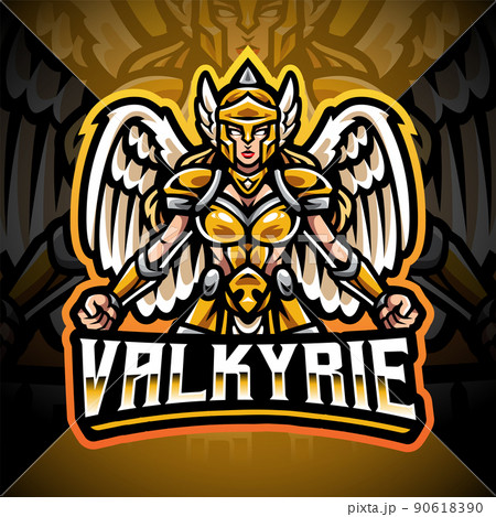 Valkyrie esport mascot logo design 90618390