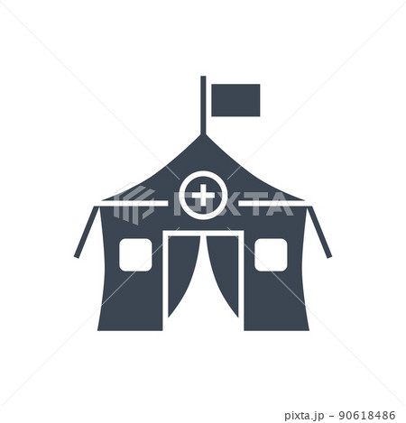 Medical tent related vector glyph icon. 90618486
