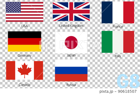 Flag set of G8 member countries 90618507