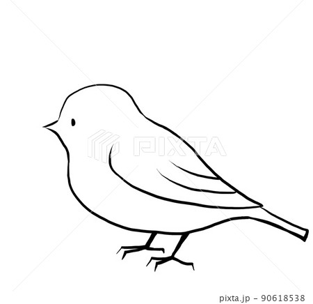 シンプルな 横向きの鳥のイラストのイラスト素材 シンプルな 横向きの鳥のイラストのイラスト素材