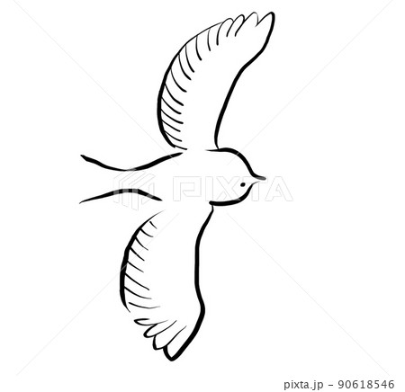 simple flying bird drawing