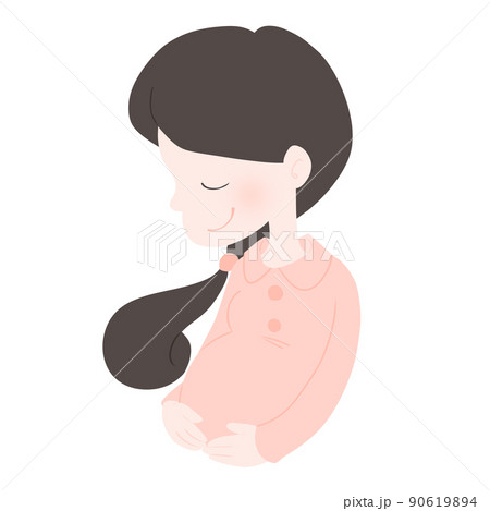 妊婦さんのイラスト （主線なし） 90619894